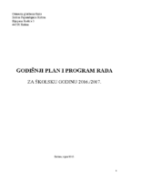 Godišnji plan i program 2016-2017